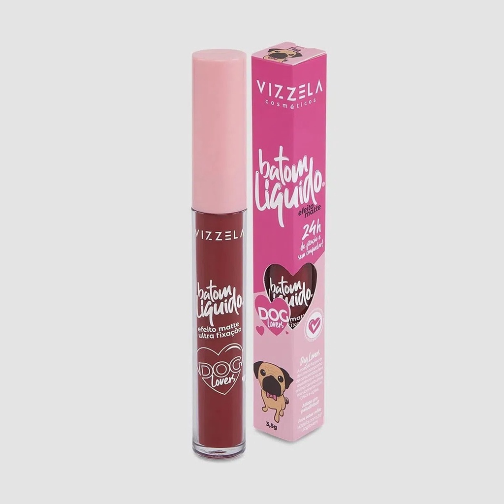 Vizzela Batom Líquido Matte Dog Lovers 10 Pug