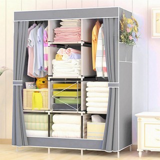 Guarda Roupa Dobrável Organizador De Roupa Azul 88130b