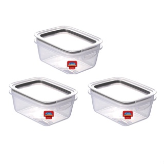 Kit 3 Pote Hermético Plástico Mantimentos 550 Ml Plasútil em Oferta na Shopee