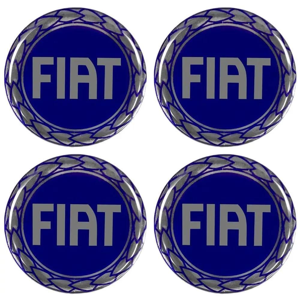 Jogo Emblema Calota Cromado Azul Liso 48mm Fiat 2003 a 2006 em Oferta na Shopee