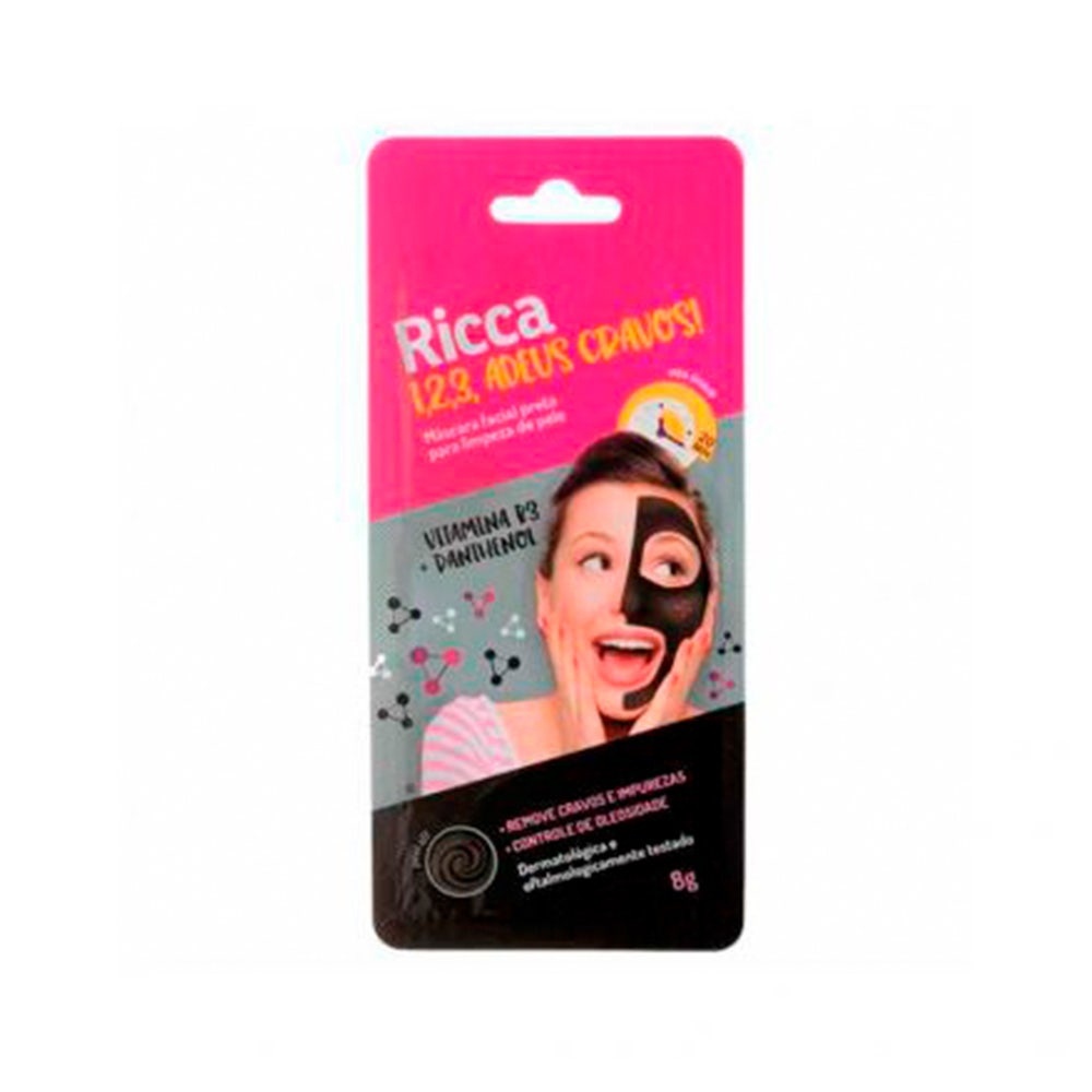 Máscara Facial Ricca Preta Limpeza Da Pele em Oferta na Shopee