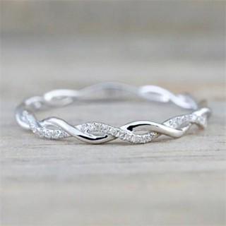 Moda 925 Prata Esterlina Clássica Feminina Anéis De Torção Com Pedra De Zircônia Cúbica Deslumbrante 3metal Cores Temperamento Elegante Jóias Anel De Dedo Feminino