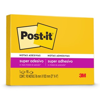 Bloco de notas adesivas Post-it amarelo sol 76x102mm 90 folhas 3M