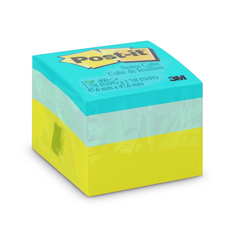Bloco de notas adesivas Post-it cubo verde 47,6x47,6mm 400 folhas 3M em Oferta na Shopee