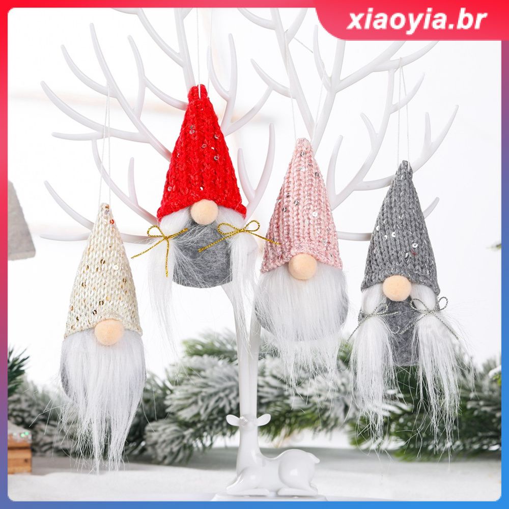 Delicado Espumante Pingente Decoração de Natal Boneca Sem Rosto Alta Demanda Charmosa Malha Papai Noel Decoração de Natal Flash Popular Decorativo Espumante Feito à Mão xiaoyia