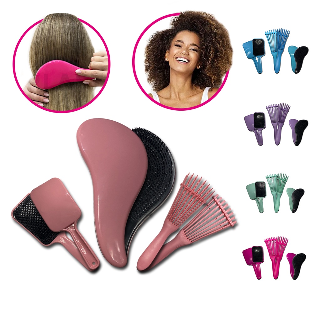Kit Escova Mágica | Raquete Flex | Polvo  | Cuidado Capilar Inovador | Beleza e Relaxamento | Kit de Beleza Completo