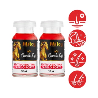 Kit 2 Aditivo Biotina Cavalo Rei Milcy Crescimento Cabelo Forte