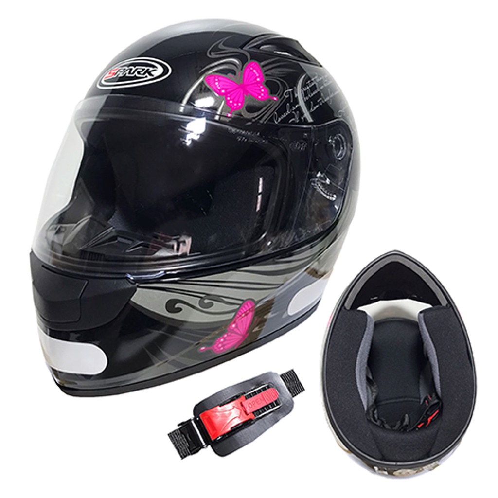 Capacete Moto Borboleta Ebf New Spark Flash Feminino Preto