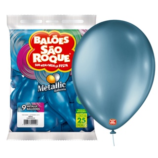 Balões Bexigas Azul Metalizadas Nº9 com 25 Unidades 108530225 - São Roque em Oferta na Shopee