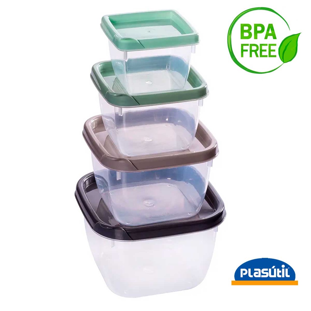 Cj 4 Potes Tupperware Conect QD R:6172 Plasutil