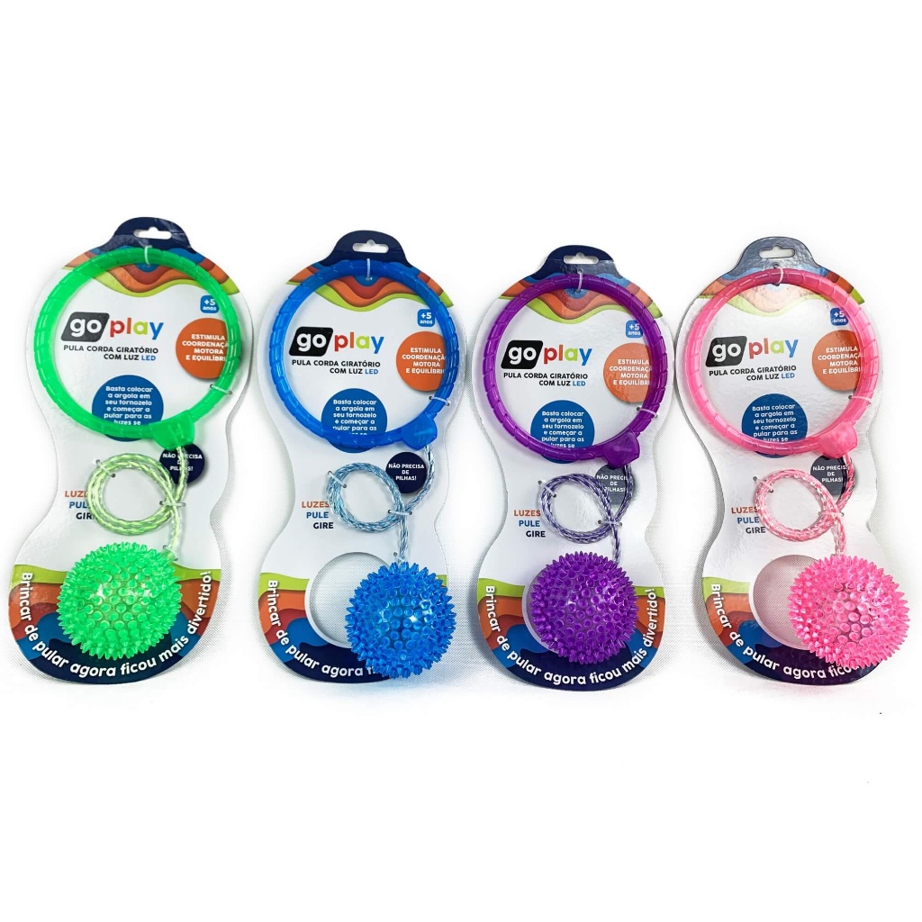 Pula Corda Giratório com Luz de Led Go Play Spin Ball cor sortido Multikids BR1207