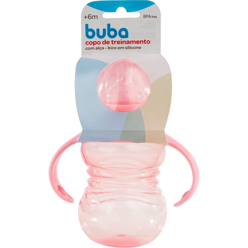 Copo De Treinamento infantil com Alça rosa removivel 12739 - BUBA em Oferta na Shopee