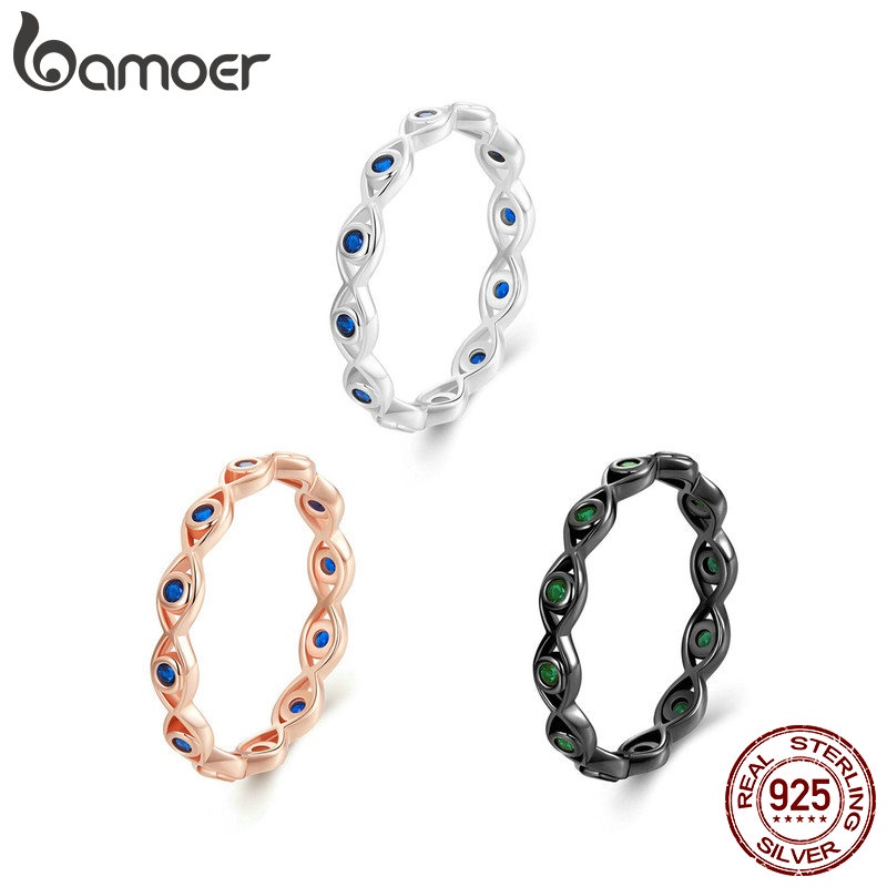 Bamoer 925 Sterling Sliver Ring Anel Demoníaco Desenho De Olhos De Demônio Jóias De Moda Presentes Para Mulheres
