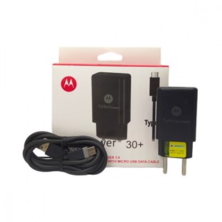 Carregador Turbo Micro USB Tipo C Compatível Com Motorola Cabo + Fonte 30w