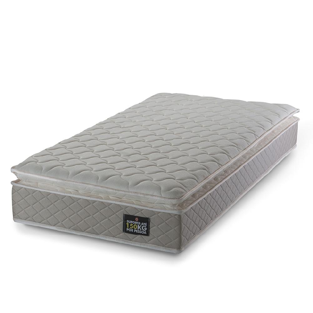 Colchão Solteiro Strong Pillow Top Espuma D45 88x188x24cm Bege - Suporta até 150kg por Pessoa em Oferta na Shopee