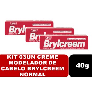 Kit 03un Creme Modelador para Cabelos Brylcreem Normal 40g