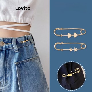Lovito Broches Casuais De Flores De Coração Liso Para Mulheres LFA08629 (Estilo 1/Estilo 2/Estilo 3)