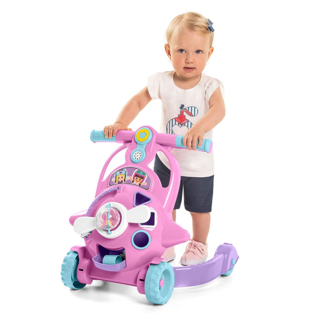 Andador Primeiros Passinhos Didático infantil Com Som Bebê Aviador +9 Meses Tateti