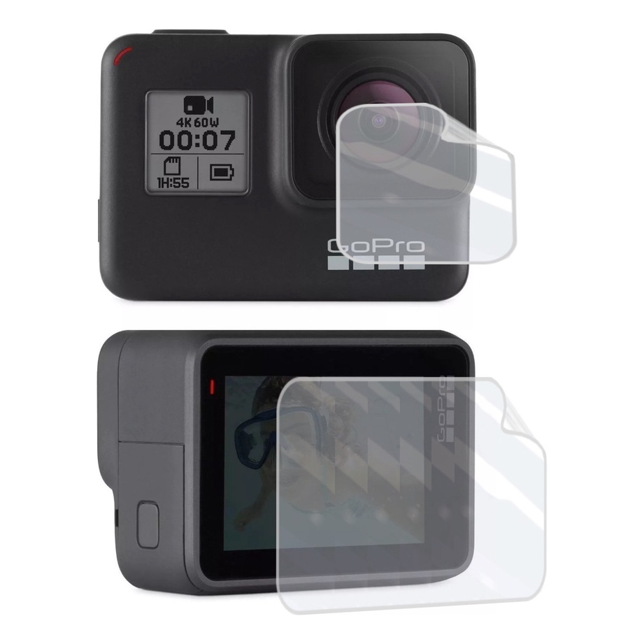 Kit Película Lente Lcd Câmera Para Go Pro Hero 5, 6 E 7