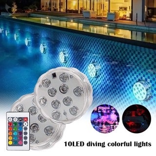 Led Rgb Luzes De Mergulho Subaquática Com Controle Remoto Para Festas Externas / Jardim / Piscina LK-3099 em Oferta na Shopee