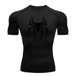 Camiseta Superhero Compressão De Ajuste A Seco Para Homens Ginásio De Ginástica De Manga Curta