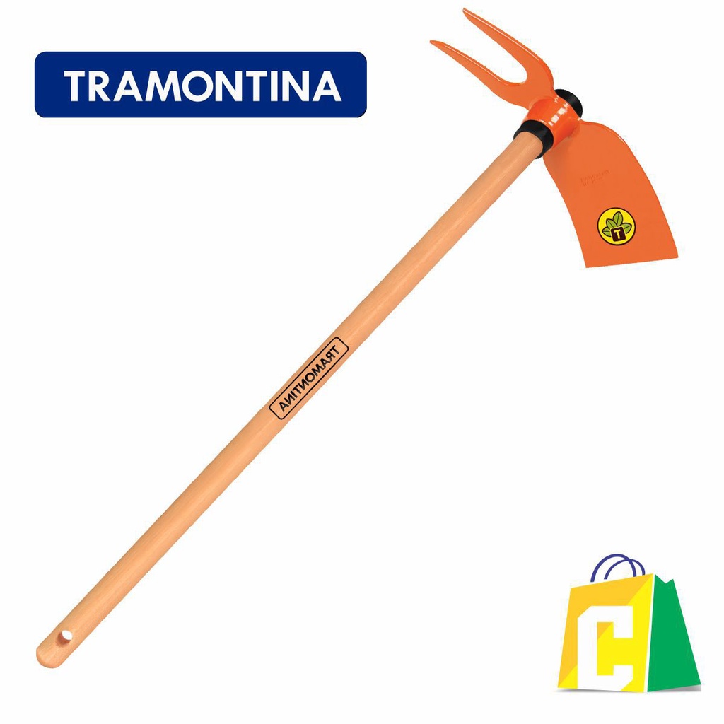 Sacho Enxadinha Coração / Duas Pontas Cabo De Madeira 60cm em Oferta na Shopee