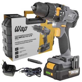 Parafusadeira Furadeira de Impacto Sem Fio Led 45Nm Reversível 10mm Wap em Oferta na Shopee