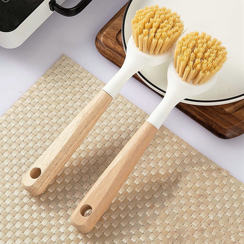 Escova De Cozinha Japonesa De Cabo Longo | Limpeza Com Cabo Semelhante Madeira De Alta Qualidade Cerdas De Sisal em Oferta na Shopee