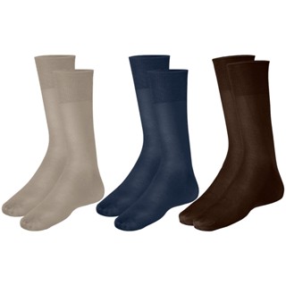Kit com 3 Meias Social Masculina Poliamida Lisa Mash