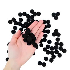 Pompom Decorativo Preto - 14mm - 100 unidades - Rizzo