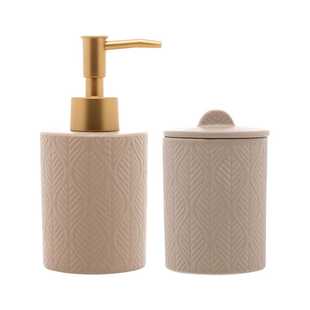 2 Peças para Banheiro Wolff Sheet de Cerâmica Bege