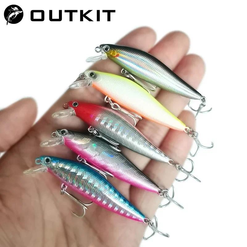 OUTKIT 1 Pçs Isca De Pesca Minnow 4.3g Afundando Artificial 3D Olhos Plástico Wobblers Enfrentar Sistema Magnético De Fu