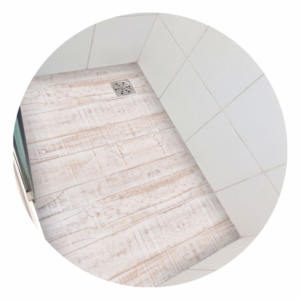 Vinil adesivo piso banheiro chão e parede deck rústico branco - 1,20 x 0,80m + Kit Instalação