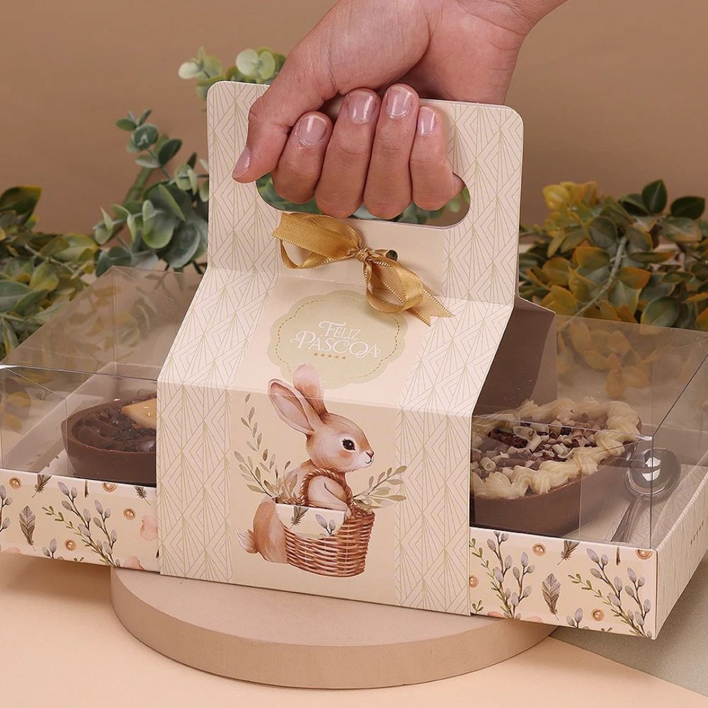 10 CAIXAS P/TRIO DE OVOS DE PÁSCOA 3 X 100G COM ALÇA  LEVEZA 4587 (PASCOA JANGO OUTLET) em Oferta na Shopee