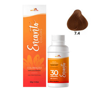 Kit Beleza Ruiva Encanto Colors 7.4 e Oxigenada 30vol 9% em Oferta na Shopee
