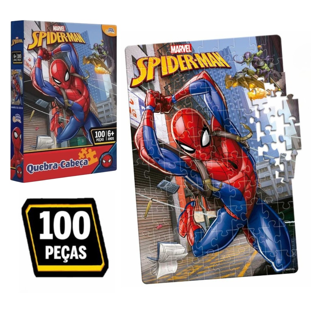 Quebra Cabeça Homem Aranha 100 Peças Spider Man Titan Hero