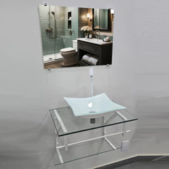 Gabinete De Vidro 60x40cm 70x45cm 80x45cm Para Banheiro Lavabo Cuba Retangular PPQ Cores