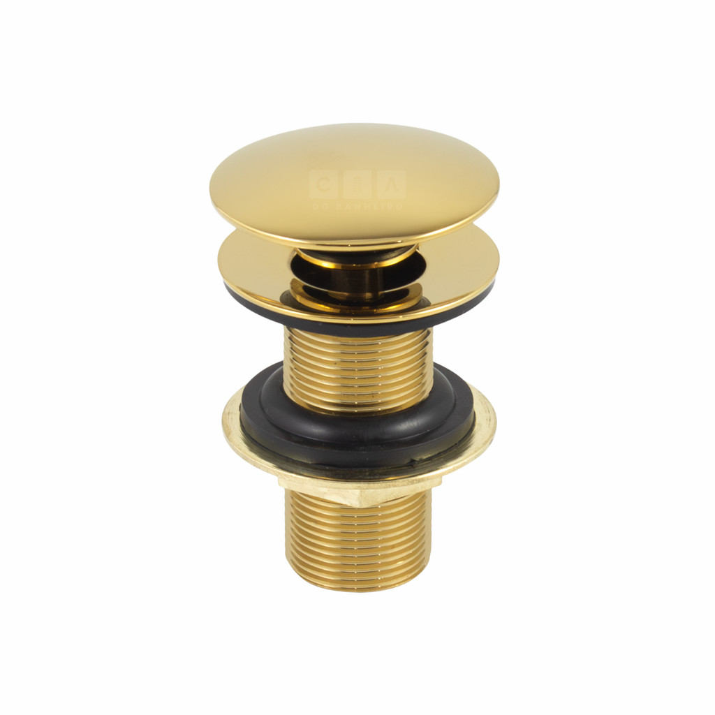 Válvula Click Dourado Gold Inox Para Cubas Pias e Lavatórios 7/8