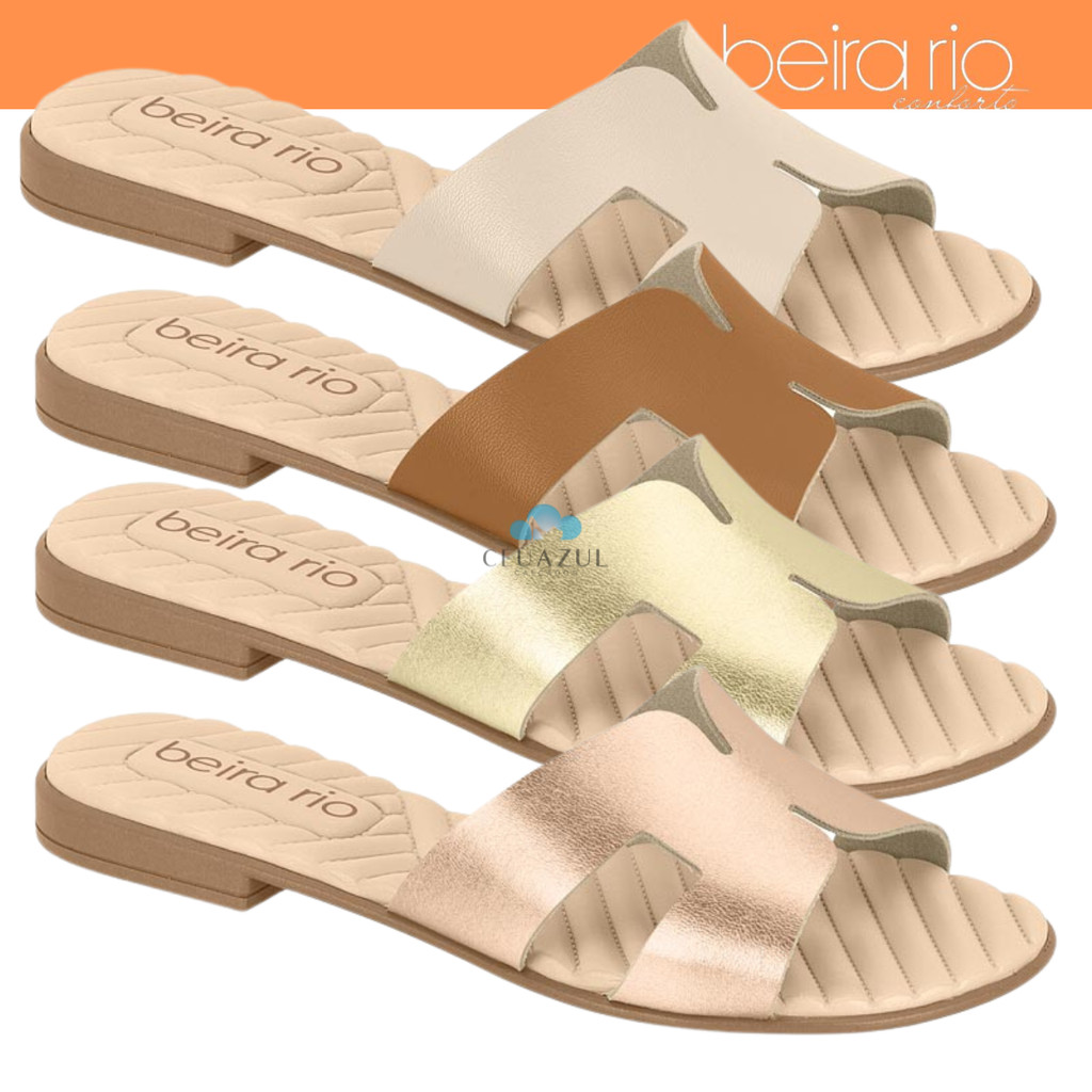 Rasteirinha Slide Feminino Beira Rio Confortável Original Palmilha Anatômica em Oferta na Shopee