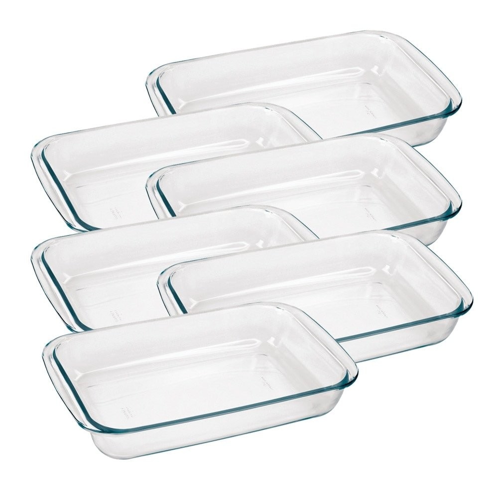 Conjunto de Assadeiras Marinex Retangular 1,6 Litros Pequena 6 Peças