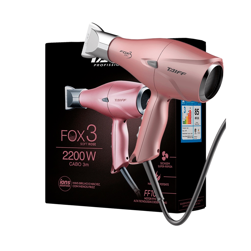 Secador Fox 3 Soft Rose 2200W- 220V- Taiff Profissional em Oferta na Shopee