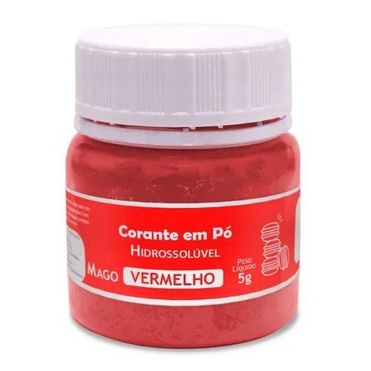 Corante em pó Hidrossolúvel -Vermelho - 5g - Mago em Oferta na Shopee