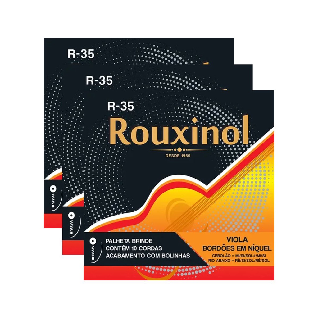 Kit 3 Encordoamento Viola Máxima R35 Rouxinol PRR35L
