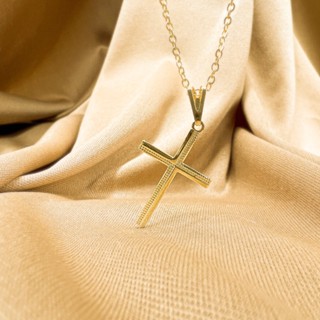 Corrente + Pingente Cruz Palito Banhados a ouro 18k Masculina Moeda Antiga
