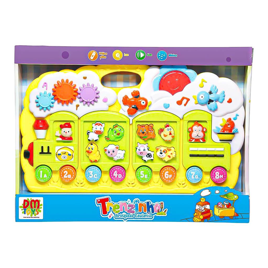 Trem Divertido Brinquedo Com Luzes E Sons Educativo Para Bebes Piano Infantil 4 Funcoes 4744 -  Dm Toys em Oferta na Shopee