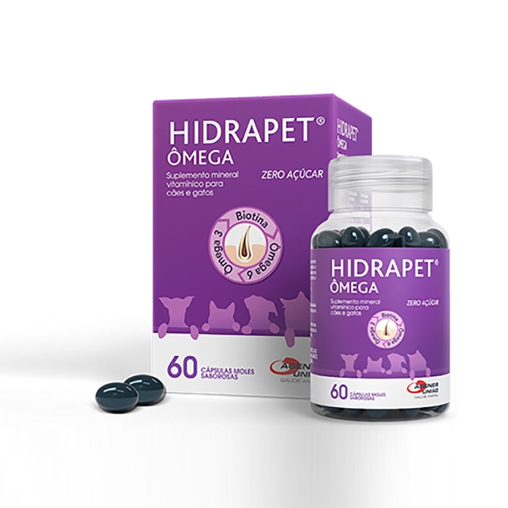 Hidrapet Omegas Cães e Gatos 60 Cápsulas - Agener União