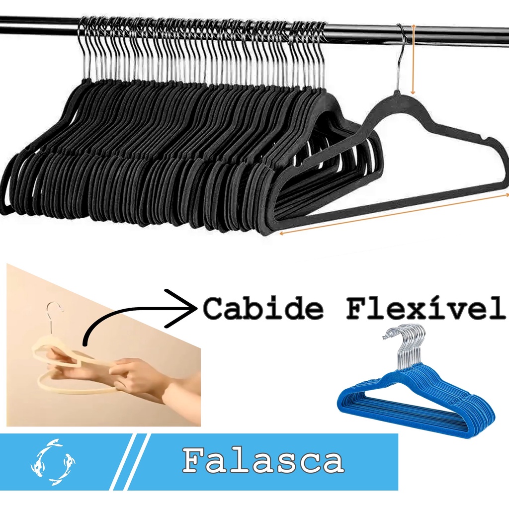 Cabide Veludo Infantil Slim Antideslizante Profissional Luxo · foto 2
