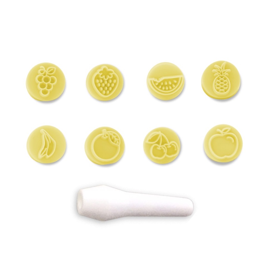 Kit Carimbo Marcador Frutas Amarelo - 8 Unidades - BlueStar - Rizzo - Home & Living
