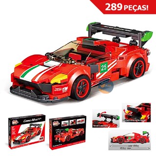 Carrinho de Montar Blocos 355 Peças Brinquedo Esportivo Corrida com Movimentos Realista