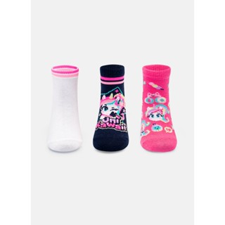 Kit com 3 meias Menina Unicórnio Kawaii - Puket
